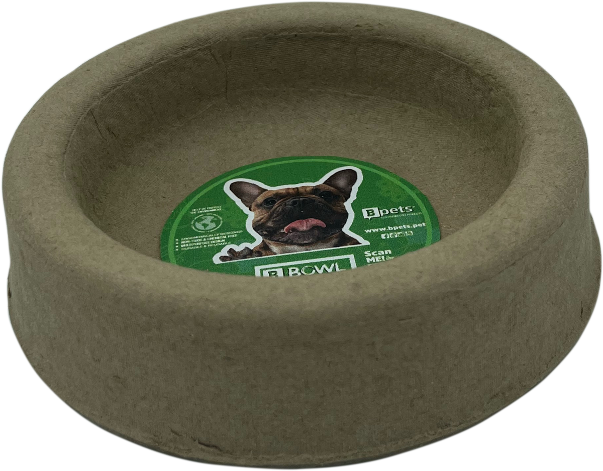 Disposable Molded Pulp Pet Feeding Bowls, 3 Pack, Leak Resistant Cat Dog Food Plate