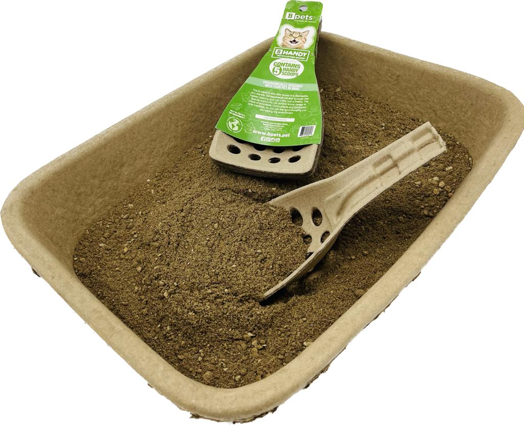 5 Pack Molded Pulp Cat Litter Scoops – Eco Friendly Kitty Sifter
