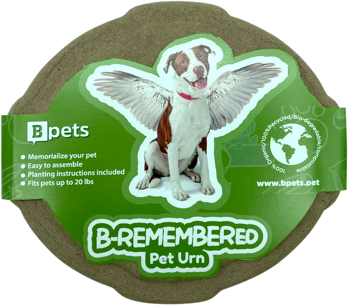 Plantable Pet Ashes Urn – Biodegradable Molded Pulp Memorial for Dogs, Cats