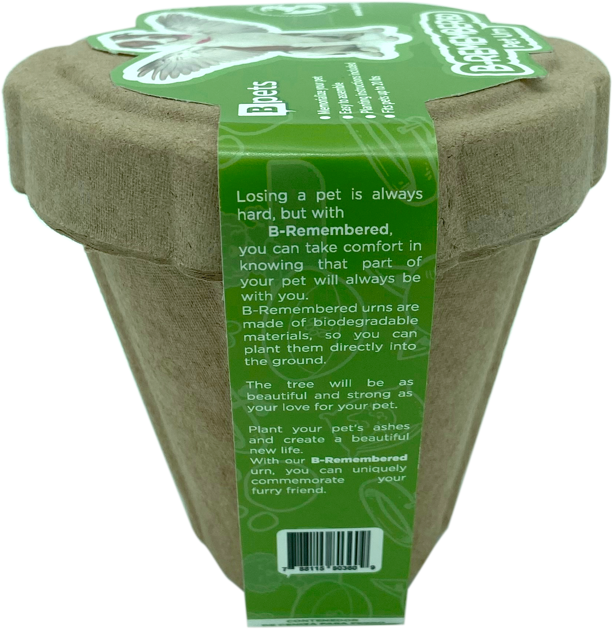 Plantable Pet Ashes Urn – Biodegradable Molded Pulp Memorial for Dogs, Cats