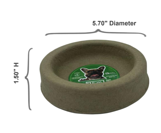 Disposable Molded Pulp Pet Feeding Bowls, 3 Pack, Leak Resistant Cat Dog Food Plate