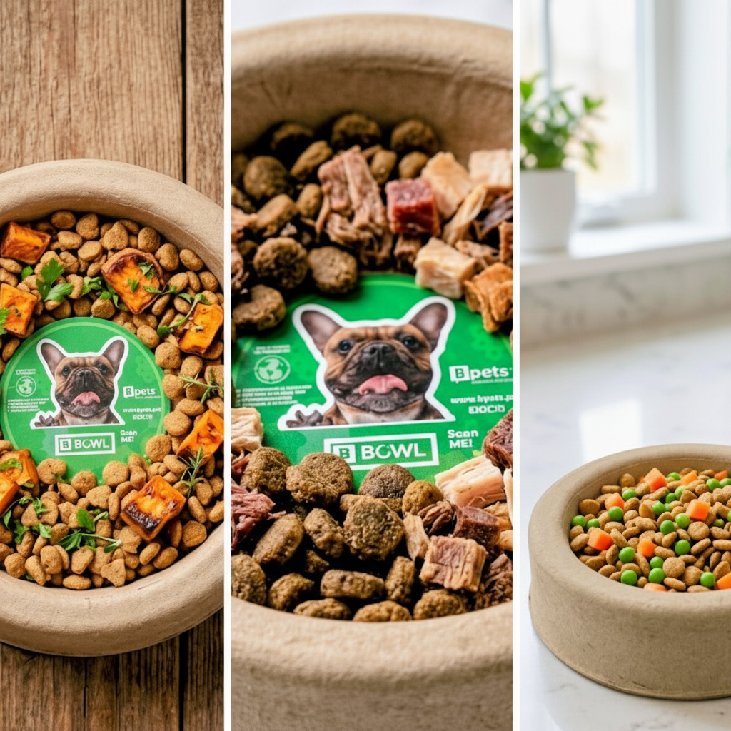 Disposable Molded Pulp Pet Feeding Bowls, 3 Pack, Leak Resistant Cat Dog Food Plate