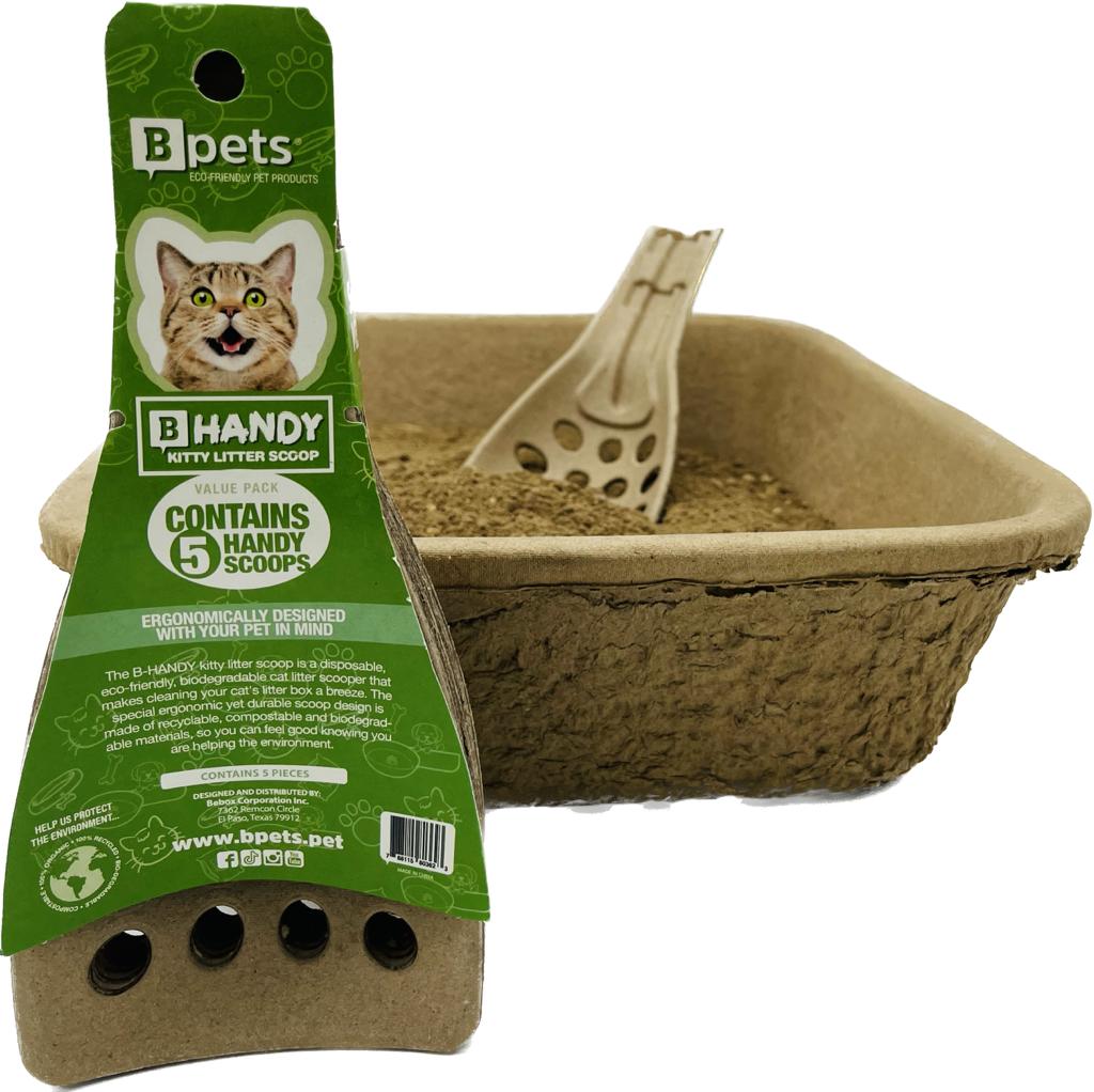 5 Pack Molded Pulp Cat Litter Scoops – Eco Friendly Kitty Sifter